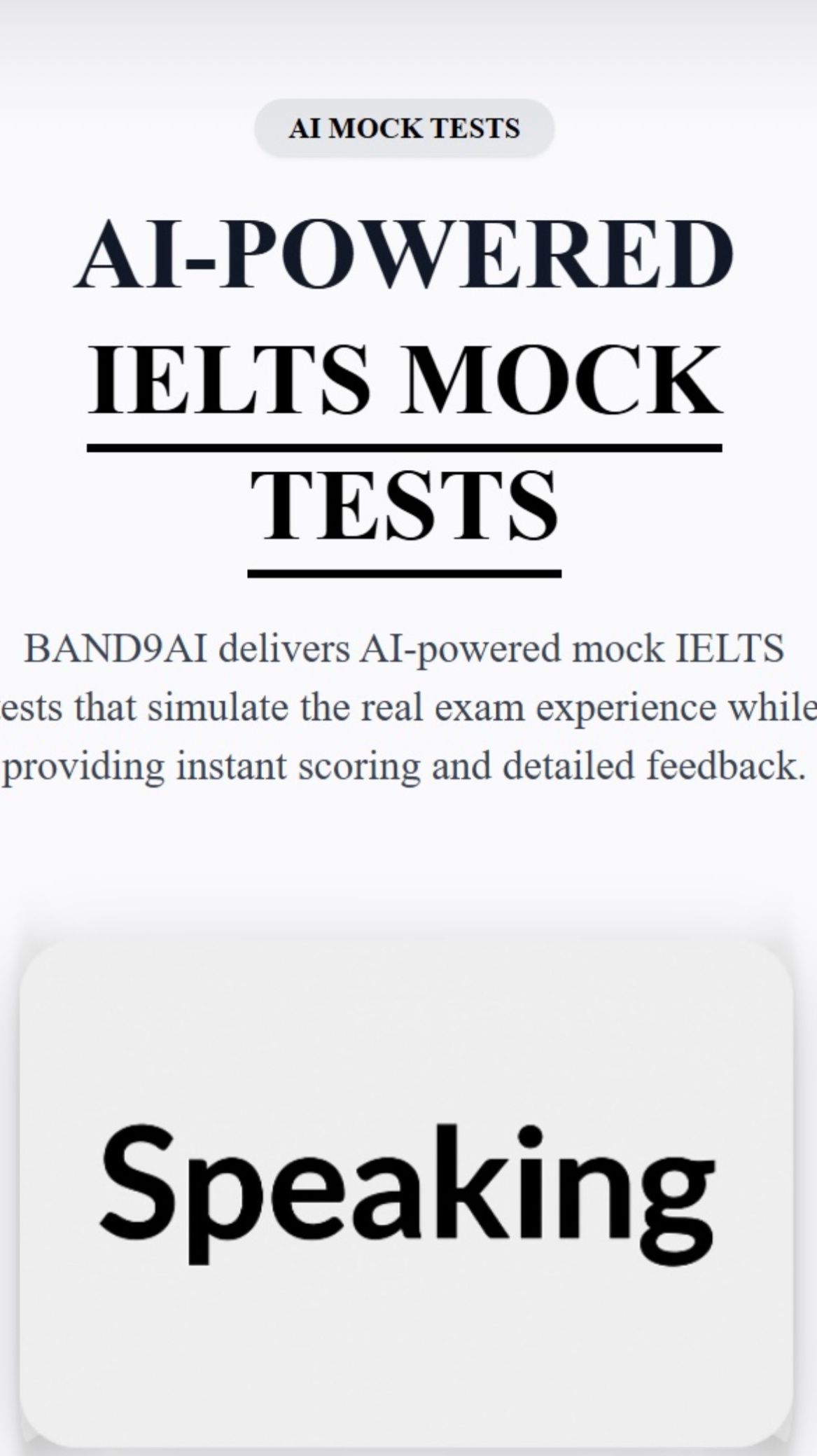 Band9AI test-faithful IELTS practice for global learners—AI examiner simulation engine Mustafa Darras founder