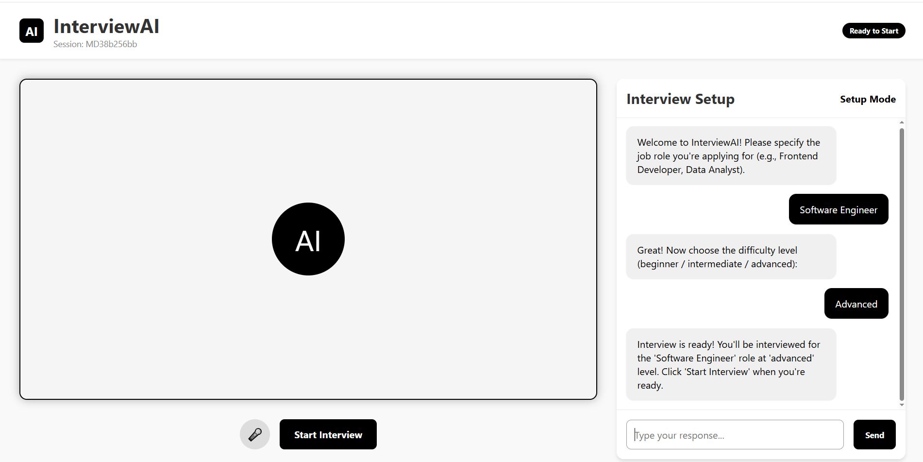InterviewAI performance scoring on reasoning communication and relevance—AI interview prep engineering Mustafa Darras